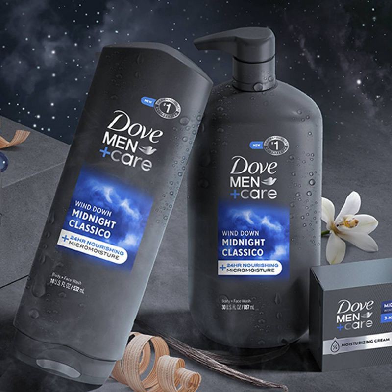 slide 6 of 6, Dove Men+Care Midnight Classico Body + Face Wash - Cedar & Vanilla - 18 fl oz, 18 fl oz