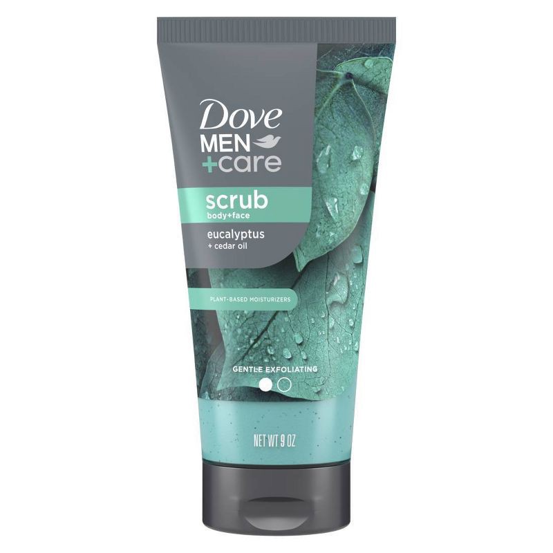slide 1 of 11, Dove Men+Care Body & Face Scrub with Plant-Based Moisturizers - Eucalyptus & Cedar Oil - 9oz, 9 oz