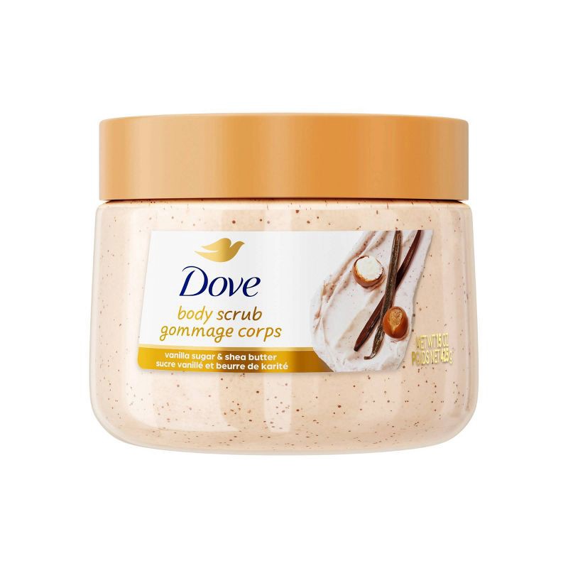 slide 1 of 7, Dove Beauty Exfoliating Body Scrub - Vanilla Sugar & Shea Butter - 15oz: Sulfate-Free, Vegan, Hydrating, Soothing, 15 oz