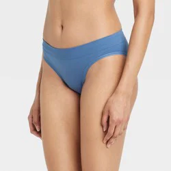 Women's Absorbent Seamless Bikini Period Underwear - Auden™ Dark Blue XS: Midweight Knit, 4-Way Stretch