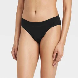 Women's Absorbent Seamless Bikini Period Underwear - Auden™ Black XL: Midweight Knit, 4-Way Stretch, Pull-On Closure