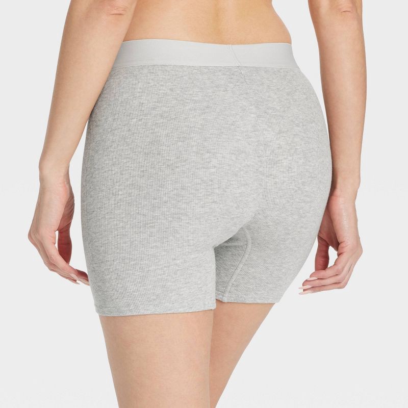 Ladies Ribbed Briefs Women's Cotton Blend Ribbed Boxer Briefs - Auden™ Heathered Gray S ...