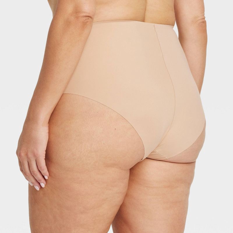 slide 2 of 3, Women's Luxury Collection Bonded Microfiber Briefs Underwear - Auden™ Pearl Tan 1X: High Rise, Seamless Design, 1 ct