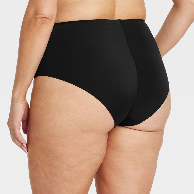 slide 2 of 3, Women's Luxury Collection Bonded Microfiber Briefs - Auden™ Black XXL: High Rise, Cotton Gusset, Midweight Knit Jersey, 1 ct
