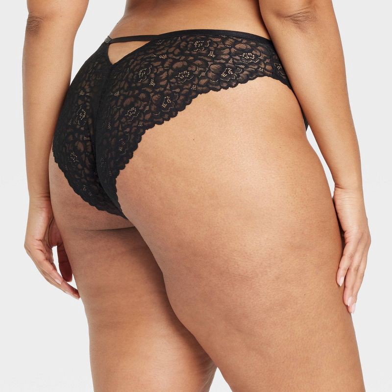 slide 2 of 5, Women's Fashion Lace Cheeky Underwear - Auden™ Black XXL: High Rise, Cotton Gusset, Nylon-Spandex Blend, Machine Washable, 1 ct