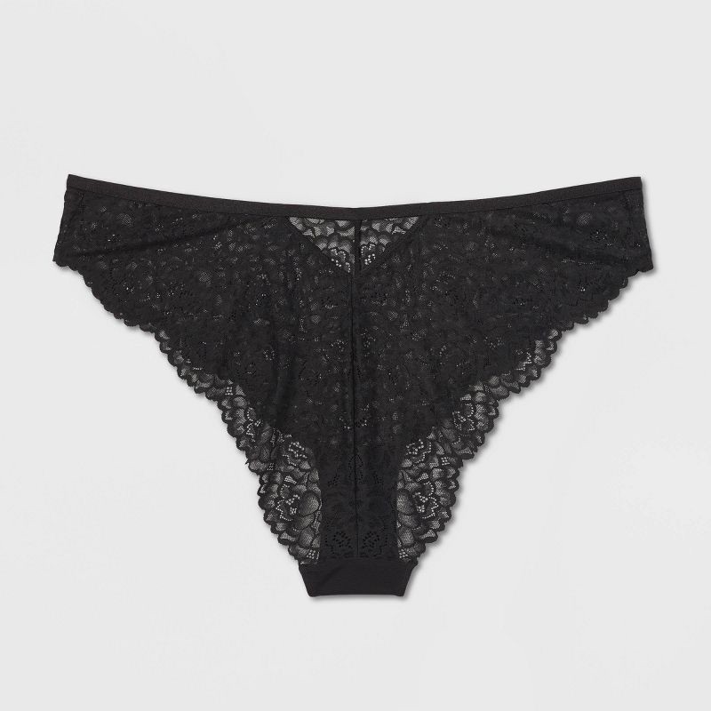 slide 5 of 5, Women's Fashion Lace Cheeky Underwear - Auden™ Black XXL: High Rise, Cotton Gusset, Nylon-Spandex Blend, Machine Washable, 1 ct