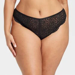 Women's Fashion Lace Cheeky Underwear - Auden™ Black 3X: High Rise, Cotton Gusset, Plus Size