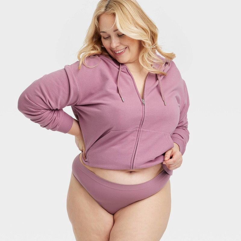 slide 3 of 3, Women's Seamless Thong Underwear - Auden™ Mauve XXL: High Rise, Pull-On, Knit, Lightweight, 1 ct