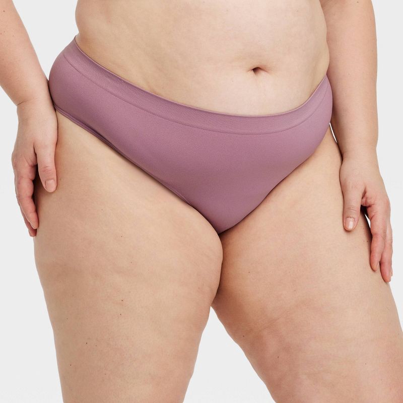 slide 1 of 3, Women's Seamless Thong Underwear - Auden™ Mauve XXL: High Rise, Pull-On, Knit, Lightweight, 1 ct