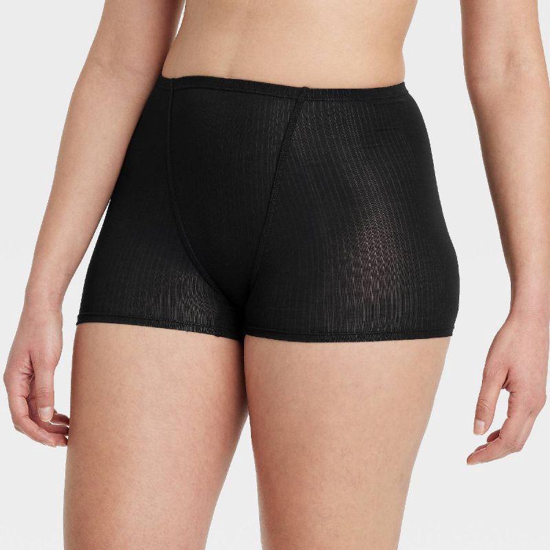 slide 1 of 5, Women's Modal Blend Shortie Underwear - Auden™ Black S: High Rise, Fold Over Waistband, Cotton Gusset, Machine Washable, 1 ct