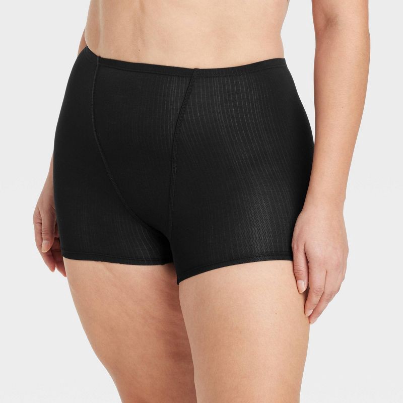 slide 4 of 5, Women's Modal Blend Shortie Underwear - Auden™ Black M: High Rise, Fold Over Waistband, Cotton Gusset, 1 ct