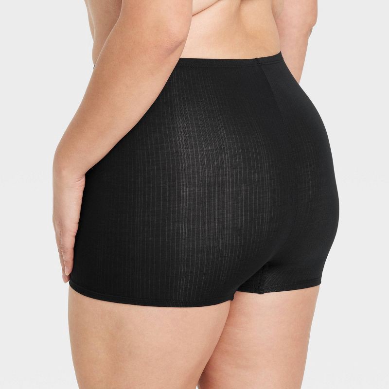 slide 5 of 5, Women's Modal Blend Shortie Underwear - Auden™ Black M: High Rise, Fold Over Waistband, Cotton Gusset, 1 ct