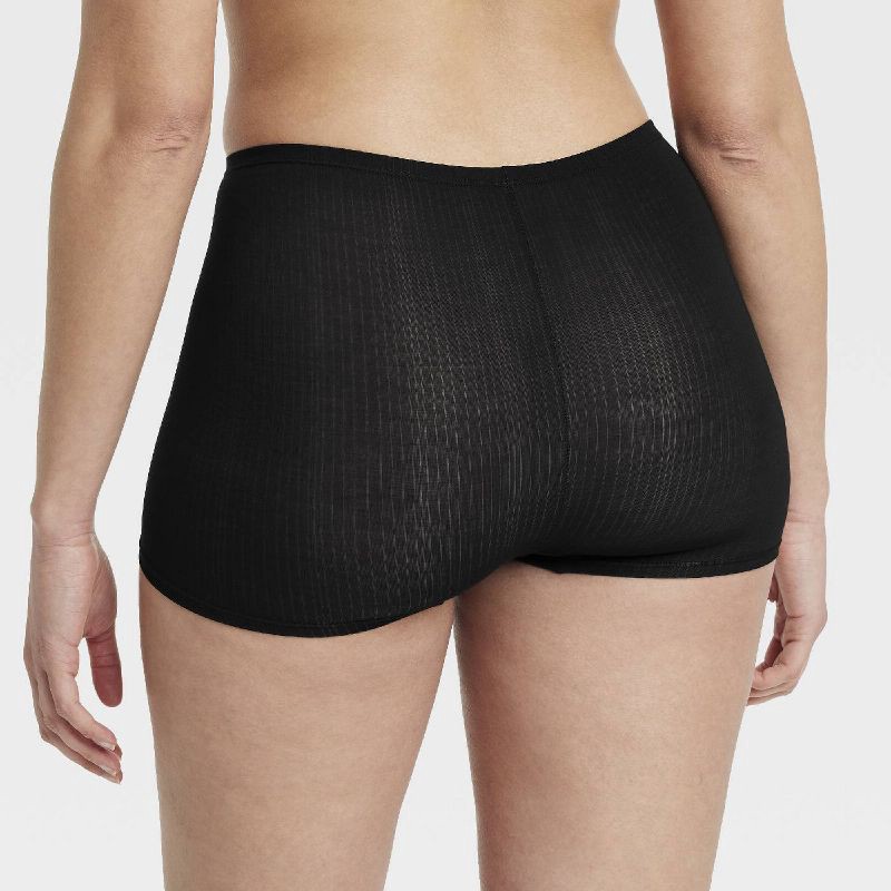 slide 2 of 5, Women's Modal Blend Shortie Underwear - Auden™ Black L: High Rise, Fold Over Waistband, Cotton Gusset, 1 ct