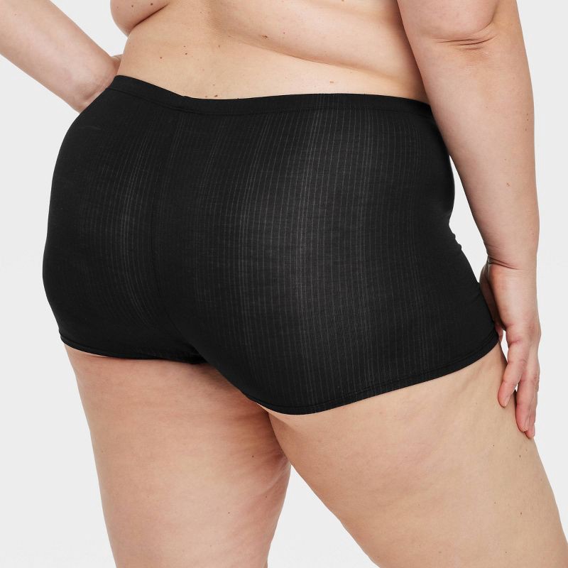 slide 2 of 5, Women's Modal Blend Shortie Underwear - Auden™ Black XXL: High Rise, Fold Over Waistband, Cotton Gusset, 1 ct