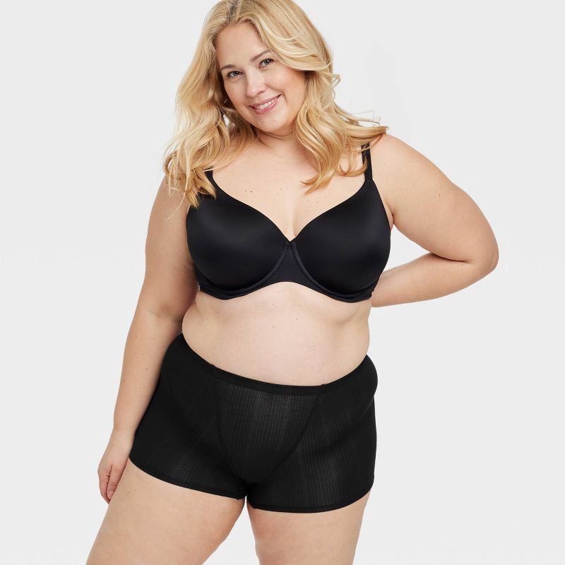 slide 3 of 5, Women's Modal Blend Shortie Underwear - Auden™ Black XXL: High Rise, Fold Over Waistband, Cotton Gusset, 1 ct