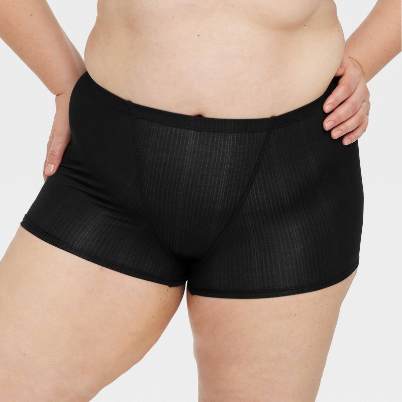 slide 1 of 5, Women's Modal Blend Shortie Underwear - Auden™ Black XXL: High Rise, Fold Over Waistband, Cotton Gusset, 1 ct