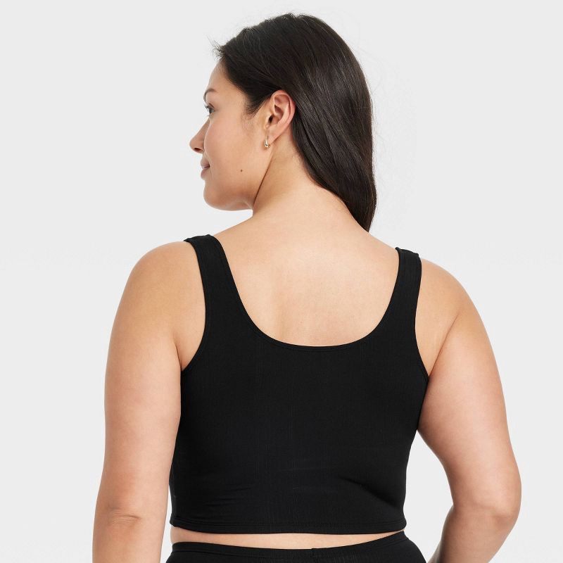 slide 5 of 5, Women's Modal Blend Cropped Tank Top - Auden™ Black S: Pullover, Solid Knit, Full Lining, Small Size, 1 ct