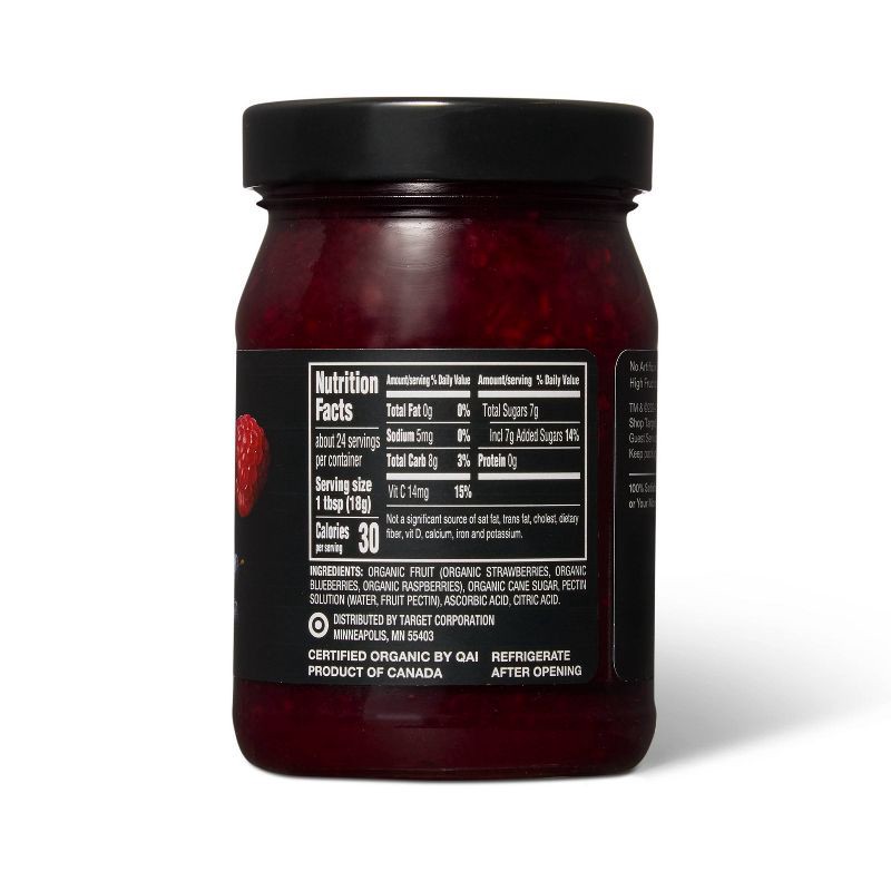 slide 2 of 5, Signature Organic Triple Berry Fruit Spread - 15.5oz - Good & Gather™, 15.5 oz