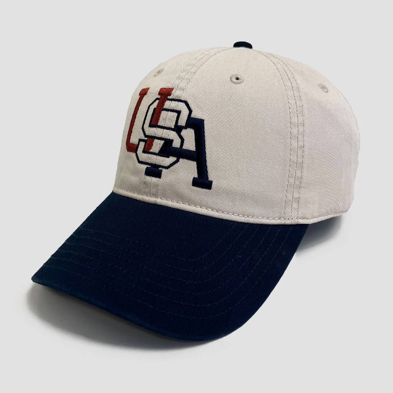 slide 3 of 4, Mad Engine Men's Two Tone USA Baseball Hat - White/Navy Blue, 1 ct