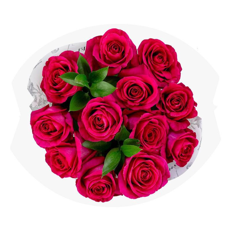 slide 2 of 8, Dozen Fresh Cut Vibrant Pink Roses (Colors May Vary) - Good Little Garden™, 1 ct