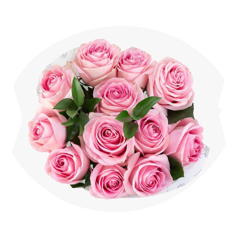 slide 1 of 8, Dozen Fresh Cut Vibrant Pink Roses (Colors May Vary) - Good Little Garden™, 1 ct