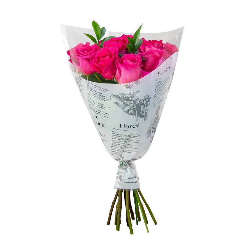 slide 8 of 8, Dozen Fresh Cut Vibrant Pink Roses (Colors May Vary) - Good Little Garden™, 1 ct