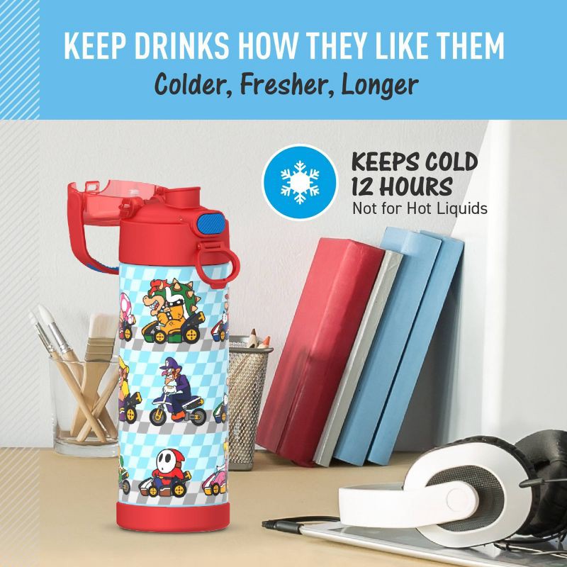 slide 12 of 12, Thermos 16oz Stainless Steel FUNtainer Water Bottle with Bail Handle - Mario Kart, 16 oz