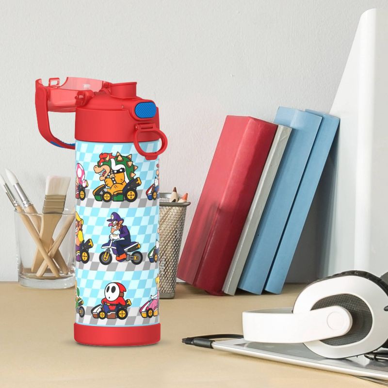 slide 9 of 12, Thermos 16oz Stainless Steel FUNtainer Water Bottle with Bail Handle - Mario Kart, 16 oz