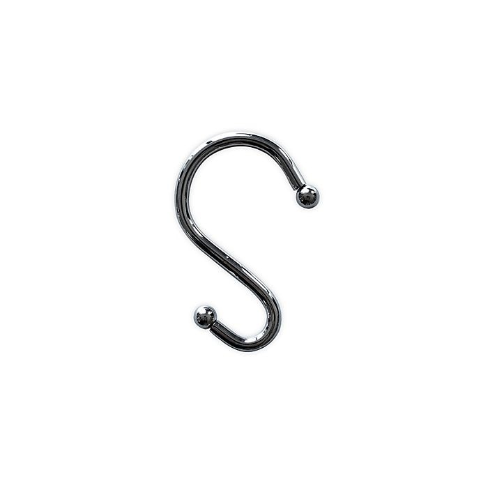 slide 1 of 1, Simply Essential Stainless Steel Shower S-Hooks - Chrome, 12 ct