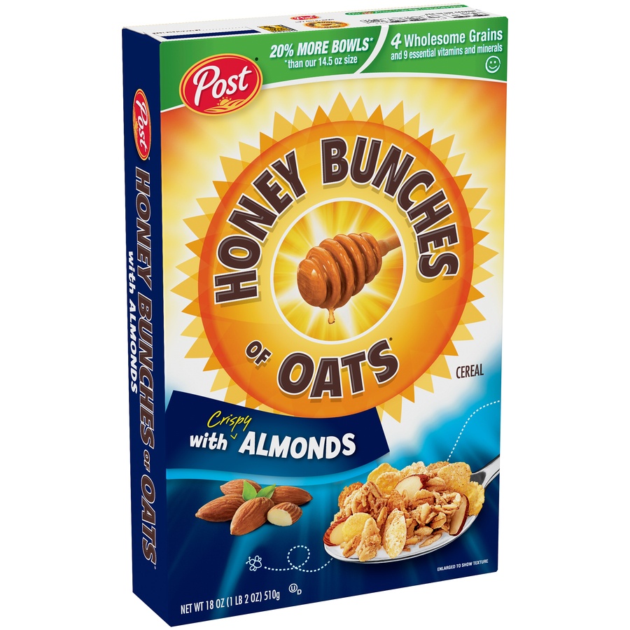 slide 2 of 3, Honey Bunches of Oats With Almonds, 18 oz