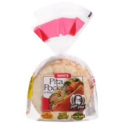 Papa Pita White Pita Pocket 6 ea