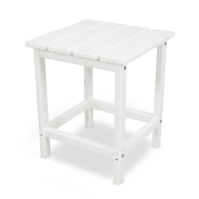 slide 1 of 2, POLYWOOD Long Island Side Table - White, 18 in