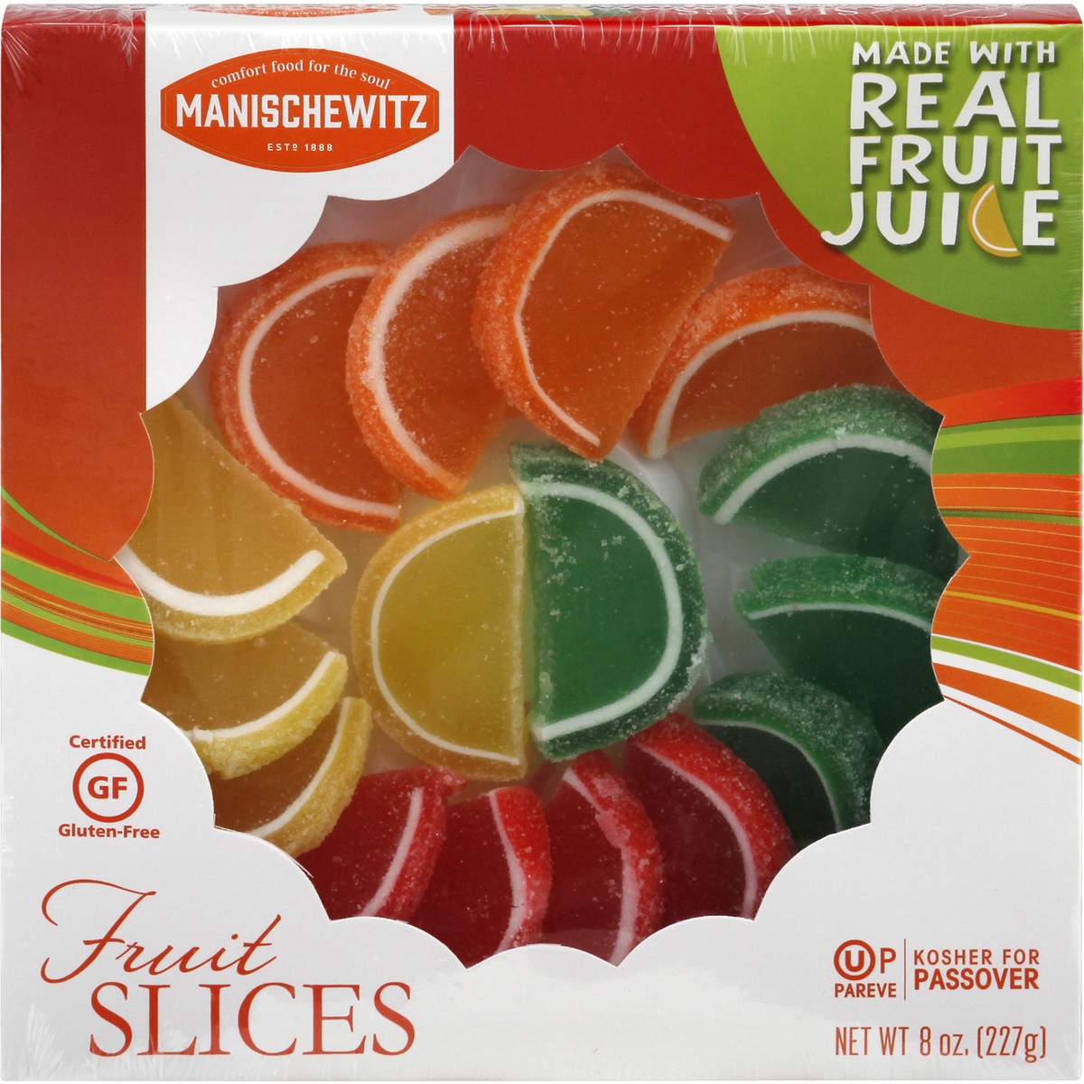 slide 1 of 1, Manischewitz Fruit Slices Jellied Candies - Kosher For Passover, 8 oz