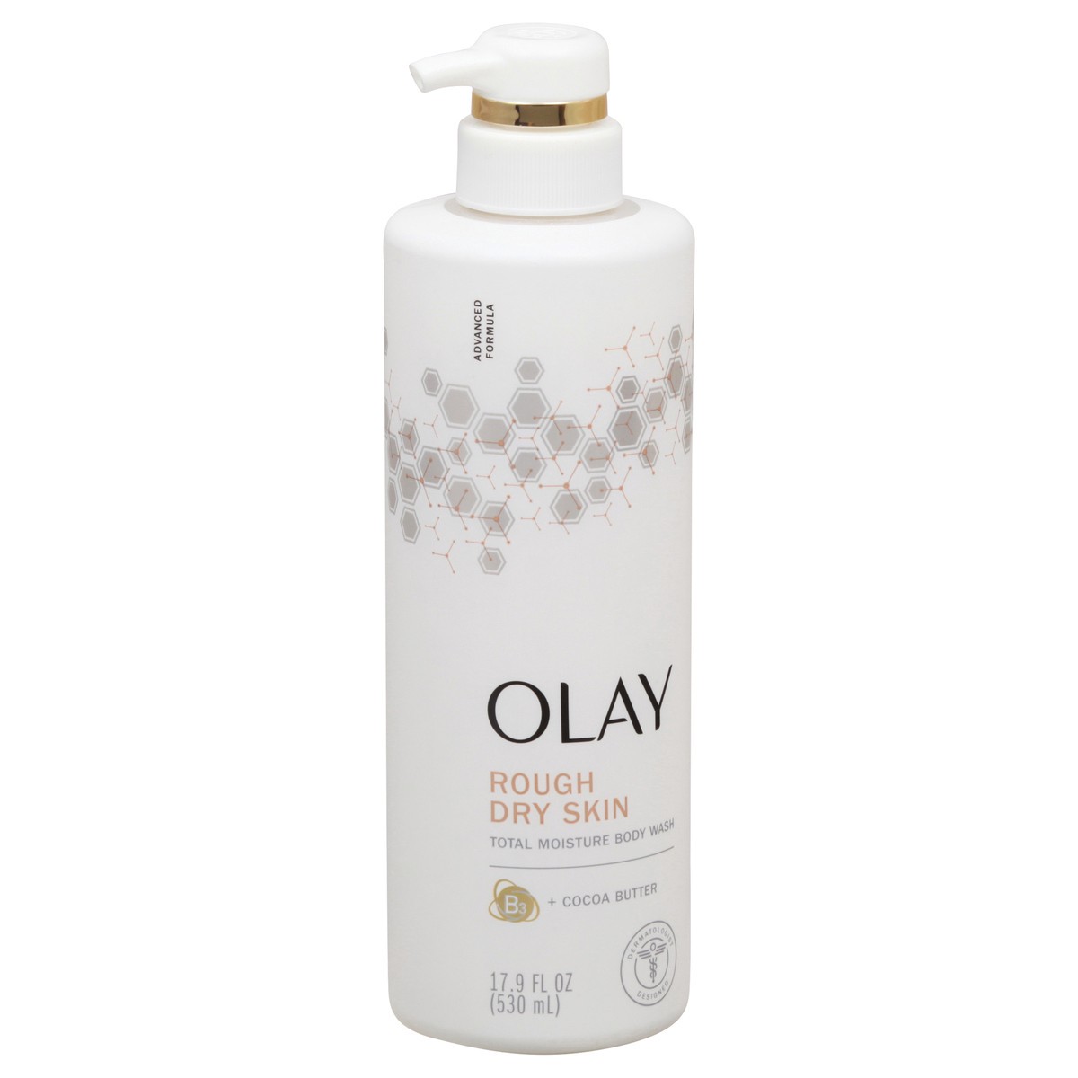 slide 3 of 13, Olay Rough Dry Skin Total Moisture B3 + Cocoa Butter Body Wash 17.9 fl oz, 17.9 fl oz