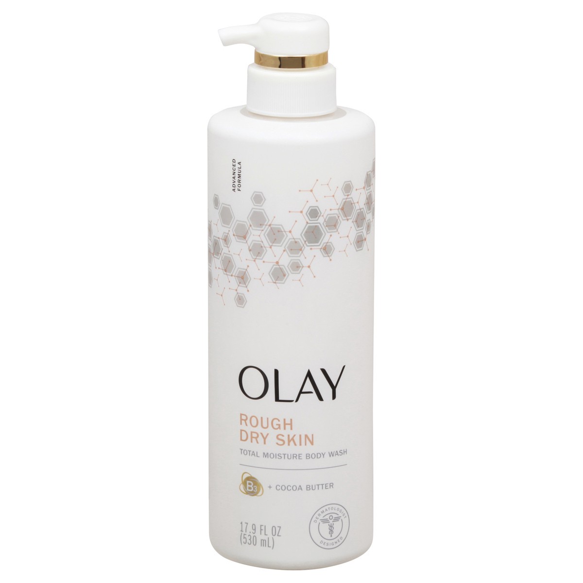 slide 6 of 13, Olay Rough Dry Skin Total Moisture B3 + Cocoa Butter Body Wash 17.9 fl oz, 17.9 fl oz