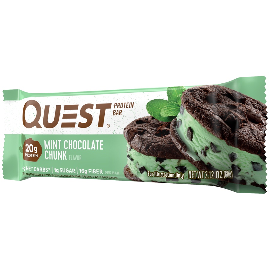 slide 2 of 5, Quest Bar Protein Bar, Mint Chocolate Chunk, 2.12 oz