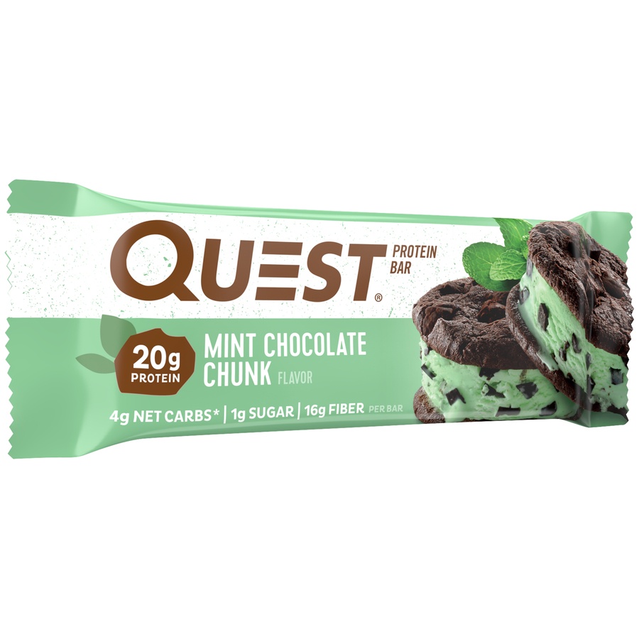 slide 3 of 5, Quest Bar Protein Bar, Mint Chocolate Chunk, 2.12 oz