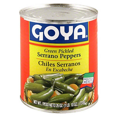 slide 1 of 1, Goya Serrano Peppers - Green Pickled, 26 oz