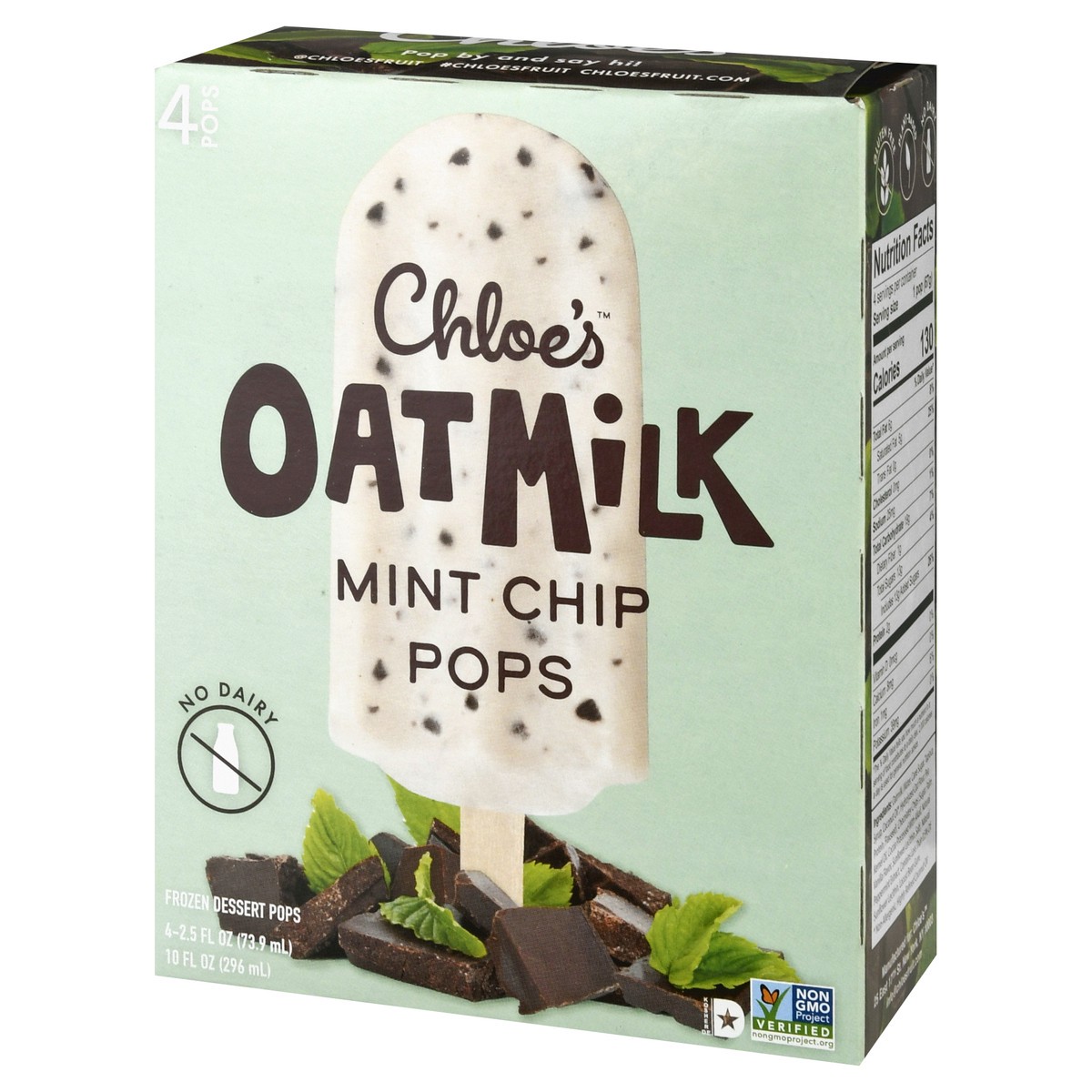 slide 2 of 10, Chloe's Oatmilk Mint Chip Frozen Dessert Pops, 4 ct; 2.5 fl oz