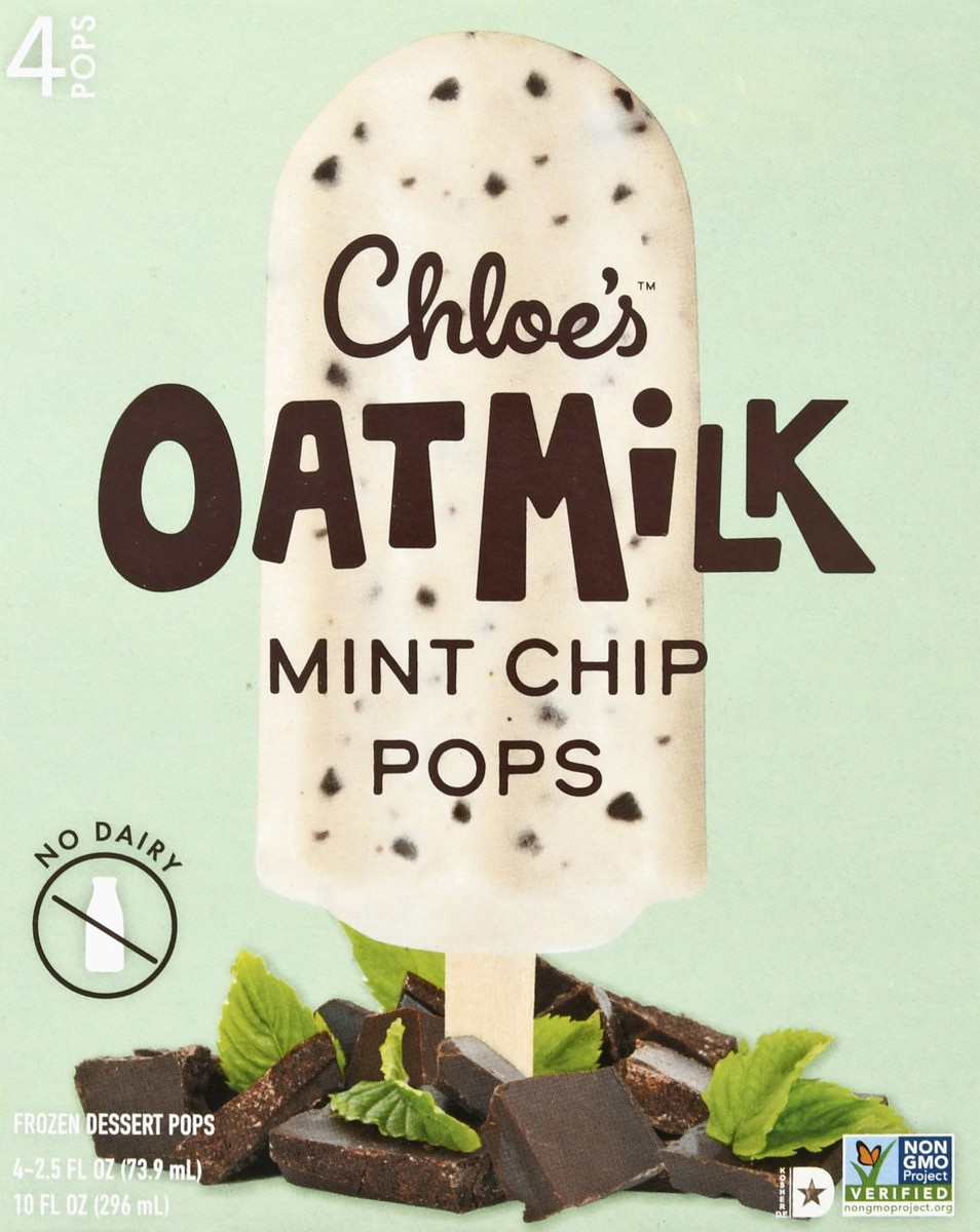 slide 8 of 10, Chloe's Oatmilk Mint Chip Frozen Dessert Pops, 4 ct; 2.5 fl oz