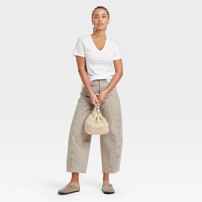 slide 3 of 4, Women's Short Sleeve V-Neck T-Shirt - Universal Thread™ White XL: 100% Cotton, Relaxed Fit, Pullover, Jersey Fabric, 1 ct