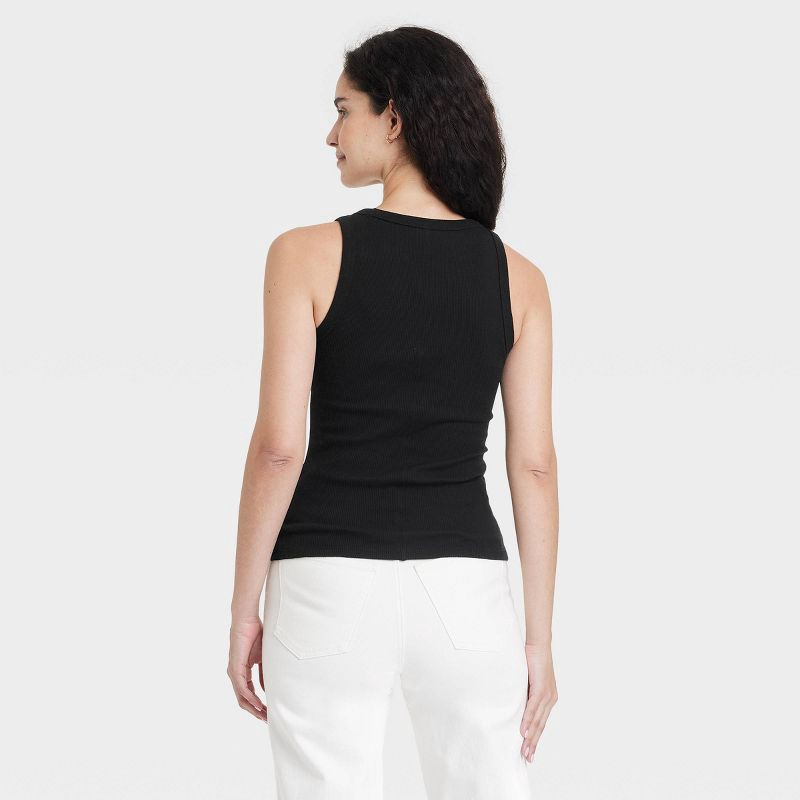 slide 2 of 4, Women's Slim Fit Tank Top - Universal Thread™ Black M: Heavyweight Scoopneck, Sleeveless Pullover, 1 ct