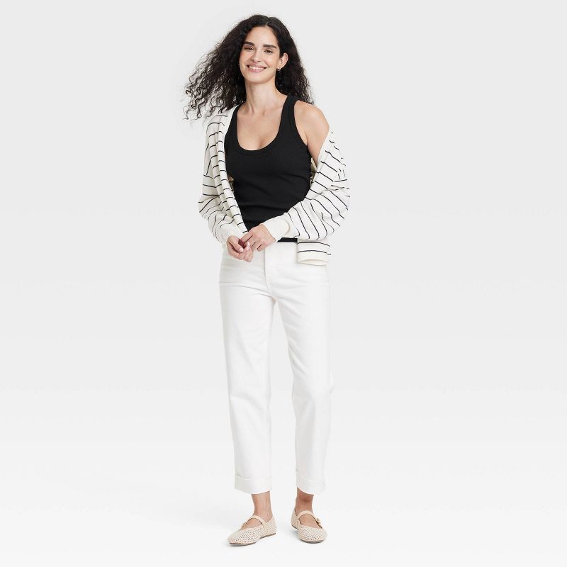 slide 3 of 4, Women's Slim Fit Tank Top - Universal Thread™ Black XL: Heavyweight Scoopneck, Sleeveless Pullover, 1 ct