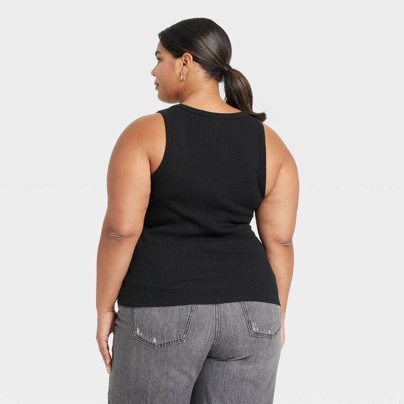 slide 2 of 4, Women's Slim Fit Tank Top - Universal Thread™ Black XXL: Heavyweight Fitted Scoopneck Pullover, 1 ct
