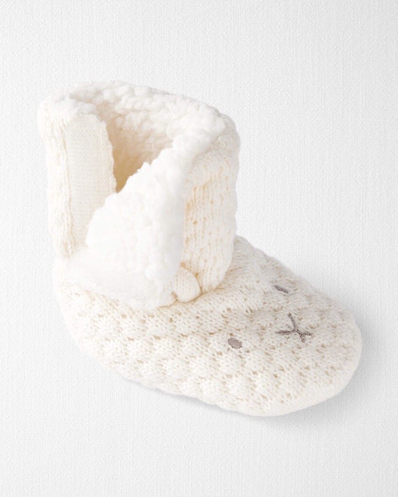 slide 3 of 3, Littleplanet Baby Organic Cotton Sweater Knit Booties Sweet Cream 3-12, 1 ct