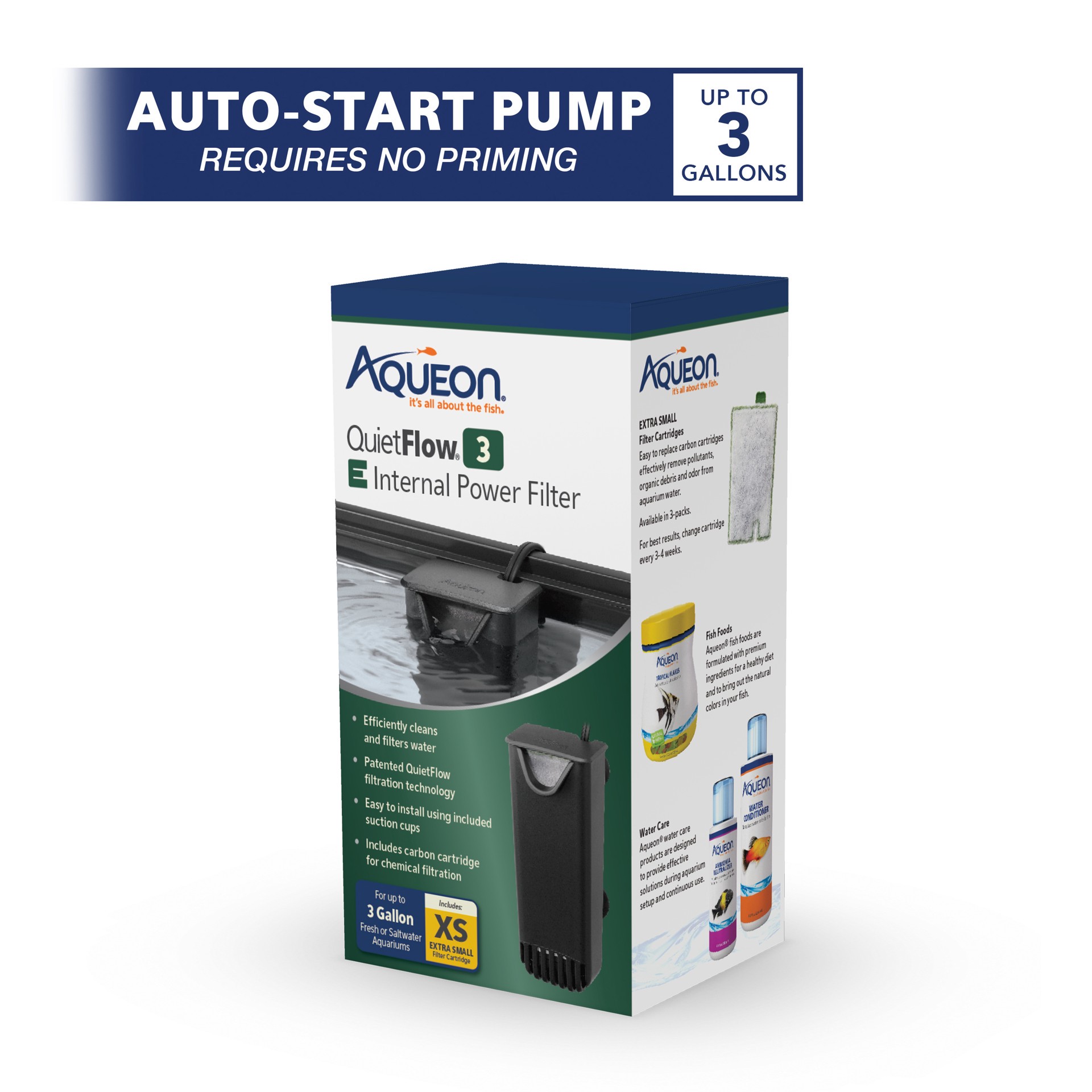 slide 3 of 10, Aqueon QuietFlow E Internal Power Filter Extra Small - 3 Gallon, 1 ct