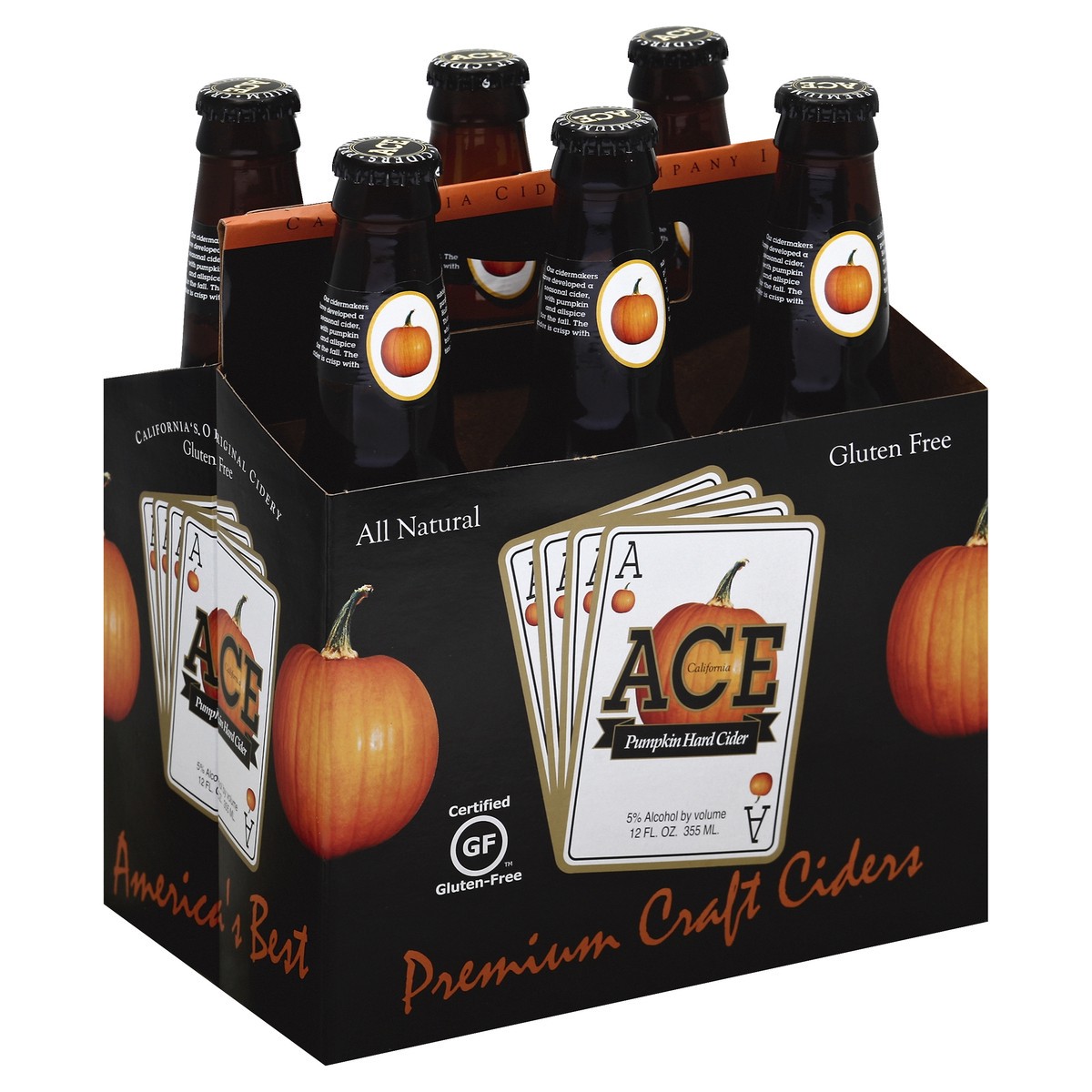 slide 5 of 5, Ace California Craft Cider Pumpkin Beer 6 - 12 fl oz Bottles, 6 ct
