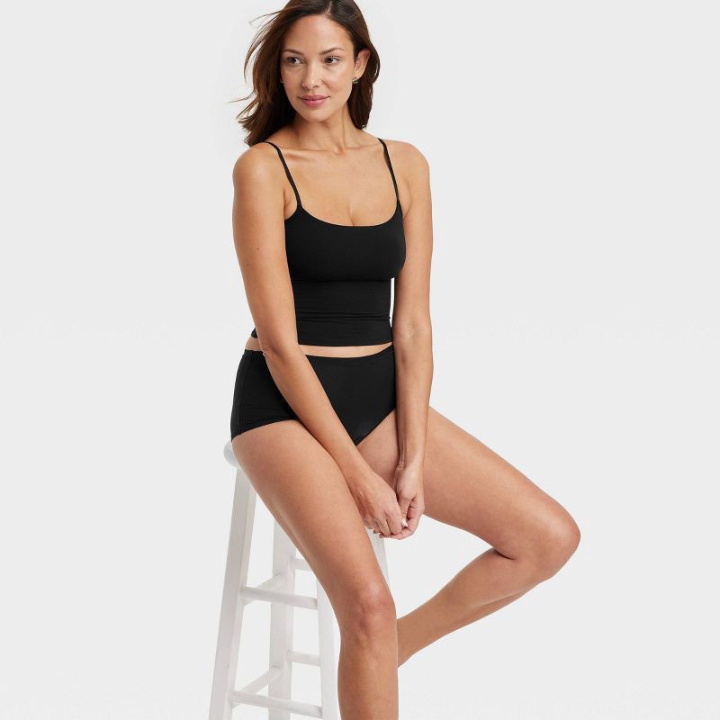 slide 3 of 5, Women's Luxe 4-Way Stretch Cami Tank Top - Auden™ Black L: Nylon Spandex Blend, Adjustable Straps, Pullover Style, 1 ct