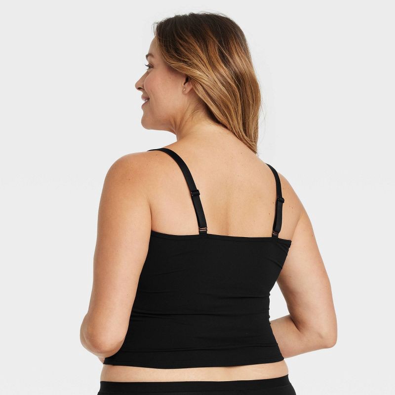 slide 2 of 5, Women's Luxe 4-Way Stretch Cami Tank Top - Auden™ Black XL: Nylon Spandex Blend, Adjustable Straps, Pullover Style, Knit Fabric, 1 ct