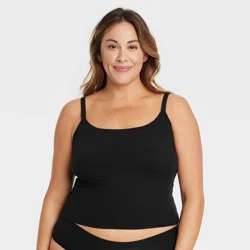 Women's Luxe 4-Way Stretch Cami Tank Top - Auden™ Black XXL: Nylon Spandex Pullover, Adjustable Straps